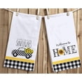 thumbnail image 2 of SPXUBZ Kitchen Towels, Black and White Buffalo Plaid Sunflower Truck Welcome to Our Home for Home Kitchen Decor Housewarming Gift Towel Set of 2, 2 of 5