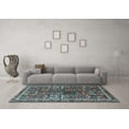 thumbnail image 3 of Ahgly Company Indoor Square Persian Light Blue Traditional Area Rugs, 6' Square, 3 of 4