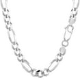thumbnail image 1 of 14k White Solid Gold Figaro Chain Necklace, 6.0mm, 22", 1 of 1