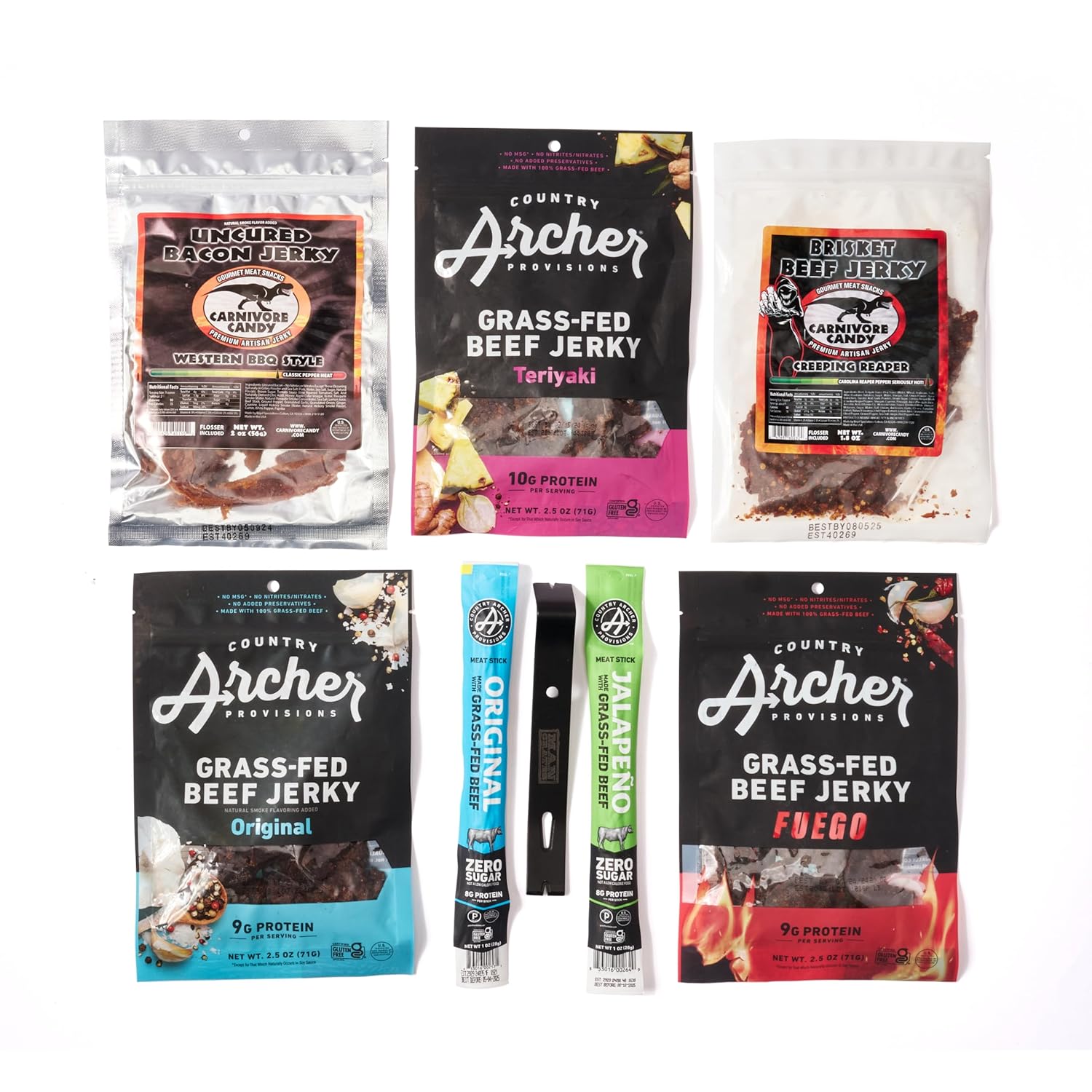 Man Crates Slaughterhouse Crate, Beef Sticks Variety Pack Gift Set for Men in Assorted Flavors for Father's Day Gifts
