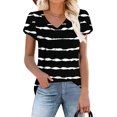 thumbnail image 1 of 2023 Camiseta de manga corta con pétalos para mujer Tops casuales con cuello en VBlack Wave Stripe3X-Large esquí esquí Gafas de esquí, 1 of 1