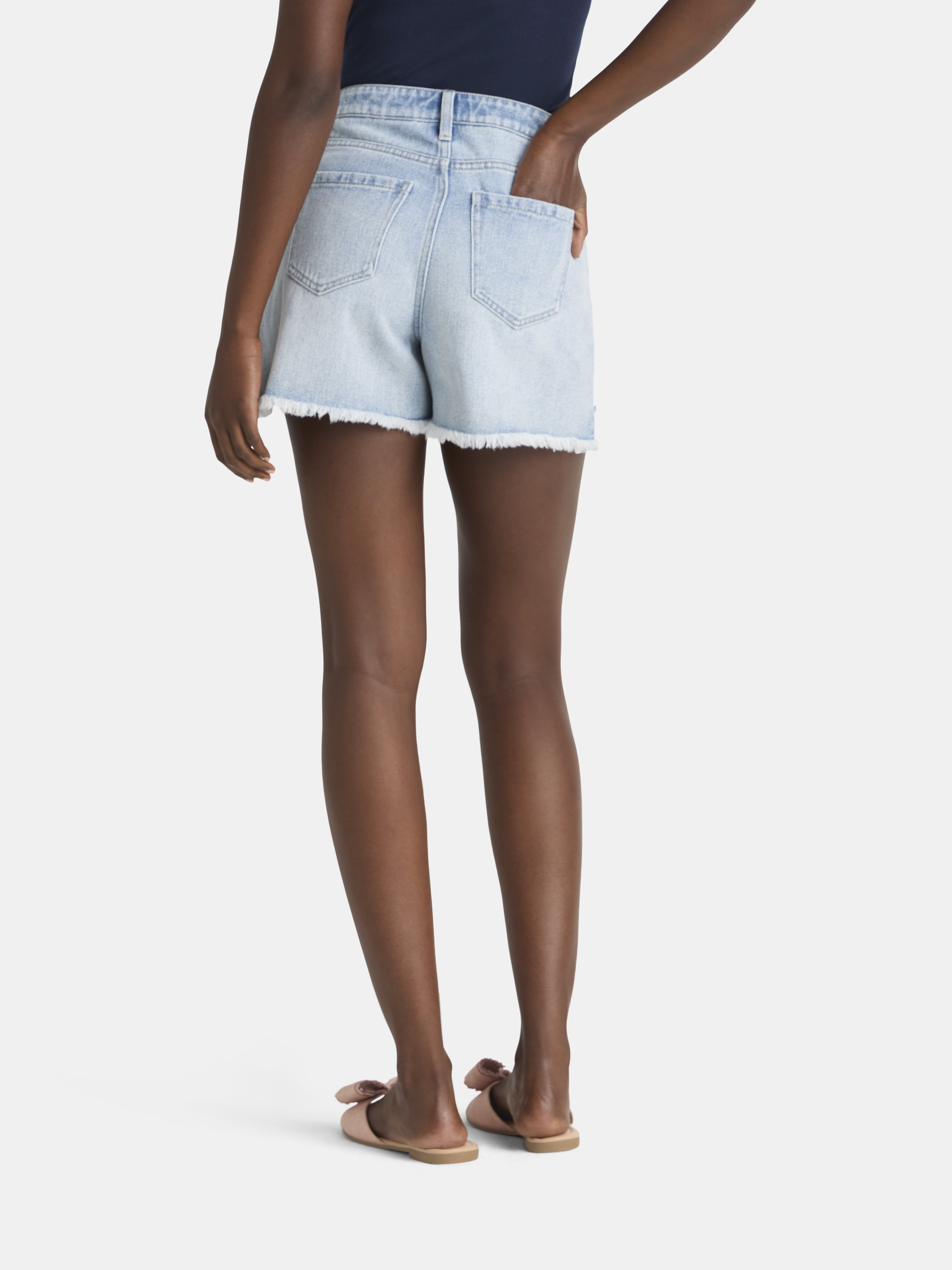 Time and Tru Women's Destructed 4" Denim Short, sizes 2-20