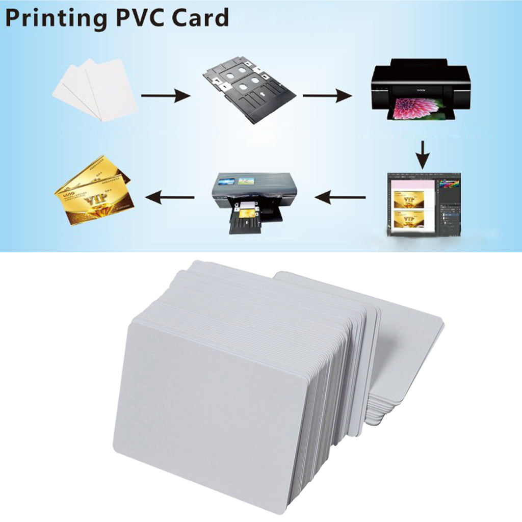 100 Premium White Blank Inkjet PVC ID Cards Plastic Double Sided Printing Cards 