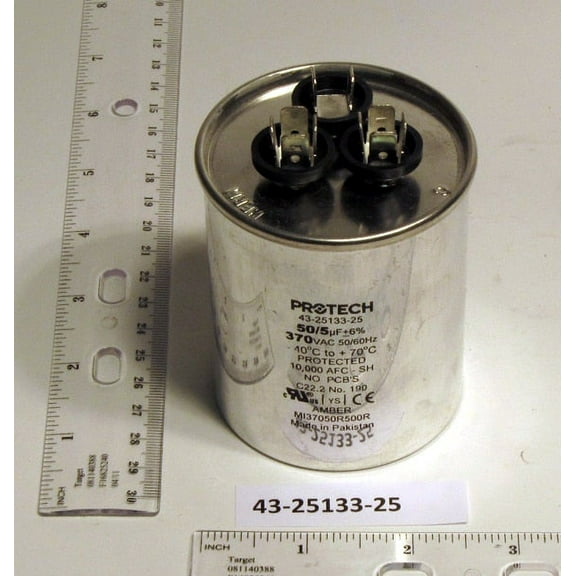 Rheem Furnace Parts 43-25133-25 - Capacitor - 50/5/370 Dual Round