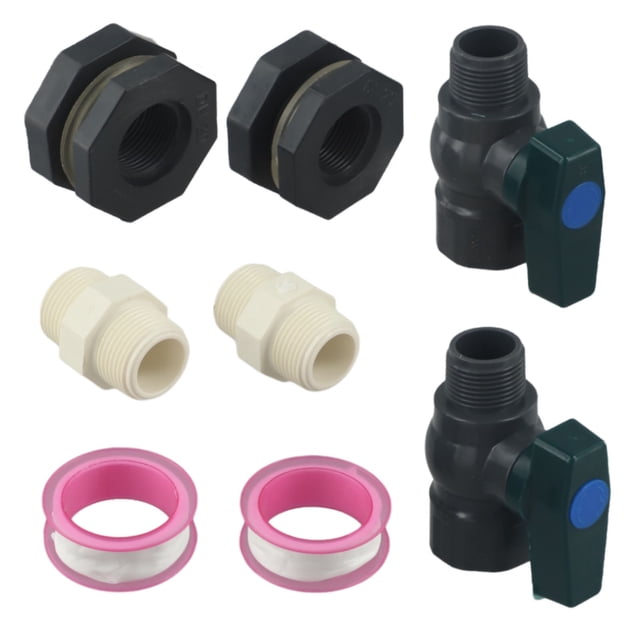GLFILL 1 Set Garden Tap Hose Adapter 3/4 Inch PVC Rainwater Container Valve With Bulkhead Screw Connection For Aquariums/pool/garden B