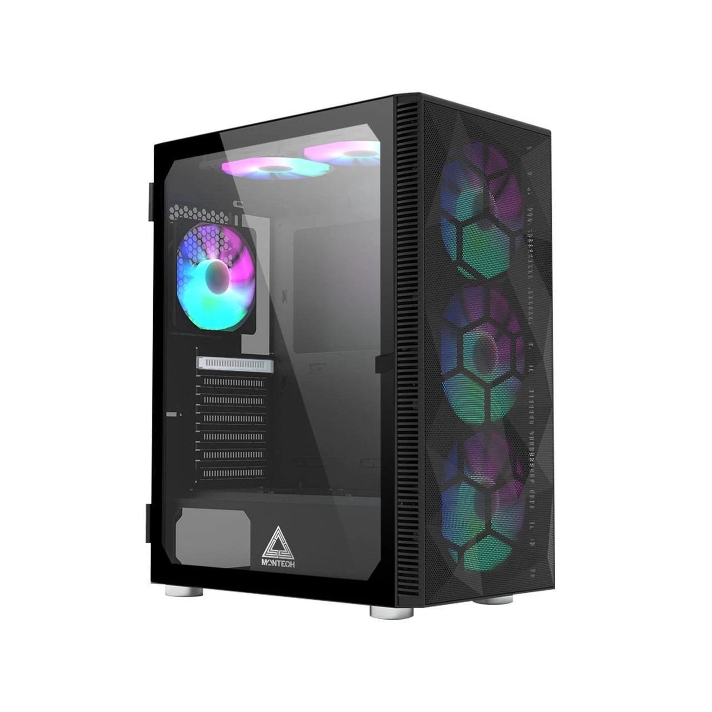 Montech X3 Mesh ATX Mid-Tower Gaming PC Case 6 RGB Lighting Fans Pre-Installed