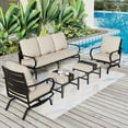 thumbnail image 4 of MAISON ARTS  5/7/9-Seat Patio Conversation Set, Outdoor Sofa Set with Single Sofa Chairs, 3-Seater Sofa, Ottoman and Coffee Table 5-Piece - Set, 4 of 5