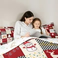 thumbnail image 5 of Homewish Merry Christmas Teens Bedding Comforter Set, Vintage Red Patchwork Twin Comforter Sets, Kawaii Rindeer Snowman Reversible Bedding Set, Lightweight Room Decor, 2pcs, 5 of 8