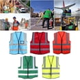 thumbnail image 5 of Hi-Vis Safety Vest With Zipper Reflective for Jacket Security Waistcoat 5 Pocket, 5 of 21