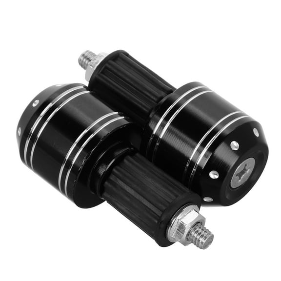 2pcs Dirt Bike Handlebar End Caps With White Dots Motorcycle Handlebar End Balance Plug Anti-Vibration Bar Ends Handlebar End Weights Motorcycle Handlebar Accessories
