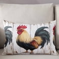 thumbnail image 3 of Retro Rooster Throw Pillow Cover 20 x 26 Inch Decorative Pillow Cover Watercolor Vintage Rooster Lumbar Pillowcase Seasonal Rectangle Cushion Case for Couch Sofa Bed Living Room, 3 of 7
