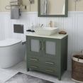 thumbnail image 4 of Vanity Art 42" Single Sink Freestanding Bathroom Vanity Set with Engineered Marble Top and Mirror, 4 of 14