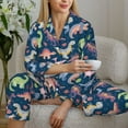 thumbnail image 6 of Uemuo Dinosaur Pattern Womens Pajama Sets,PJ Set for Women,Pajamas for Women Logo,Long Sleeve Pajama Set for Women,Soft Long Sleeve Top With Pants-Large, 6 of 9