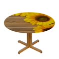 thumbnail image 3 of Round Tablecloth with Elastic, on on Wood Grain Waterproof Fitted Table Cloth, Farm Flowers Country Table Cover, 3 of 8