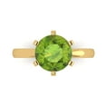 thumbnail image 2 of 3ct round cut green natural peridot 18k yellow gold Bridal Wedding Engagement Promise Anniversary Ring for Women size 10.25, 2 of 7