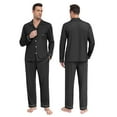 thumbnail image 3 of Airmenty Men's Pajama Set Lightweight Sleepwear Button Up Sleepwear Soft Comfy Pjs Set with Pockets, 3 of 7