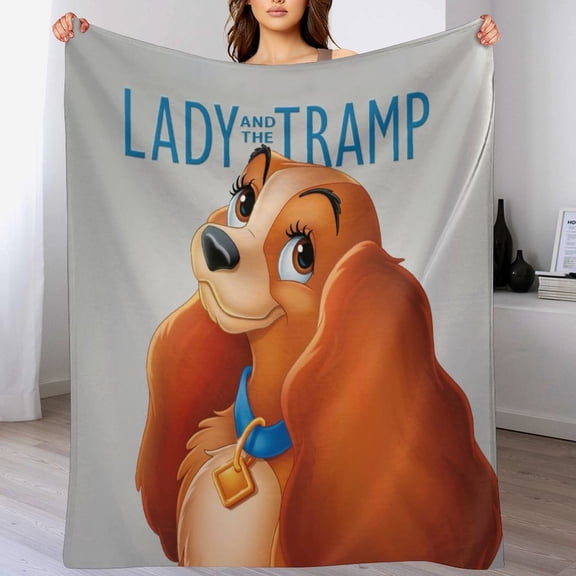 Lady And The Tramp Cartoon Blanket, Soft Cozy Fluffy Plush Throw Blanket for Boys Girls Young Adults, Warm Flannel Blanket for Living Room Bedroom Couch Bed 30"x40"