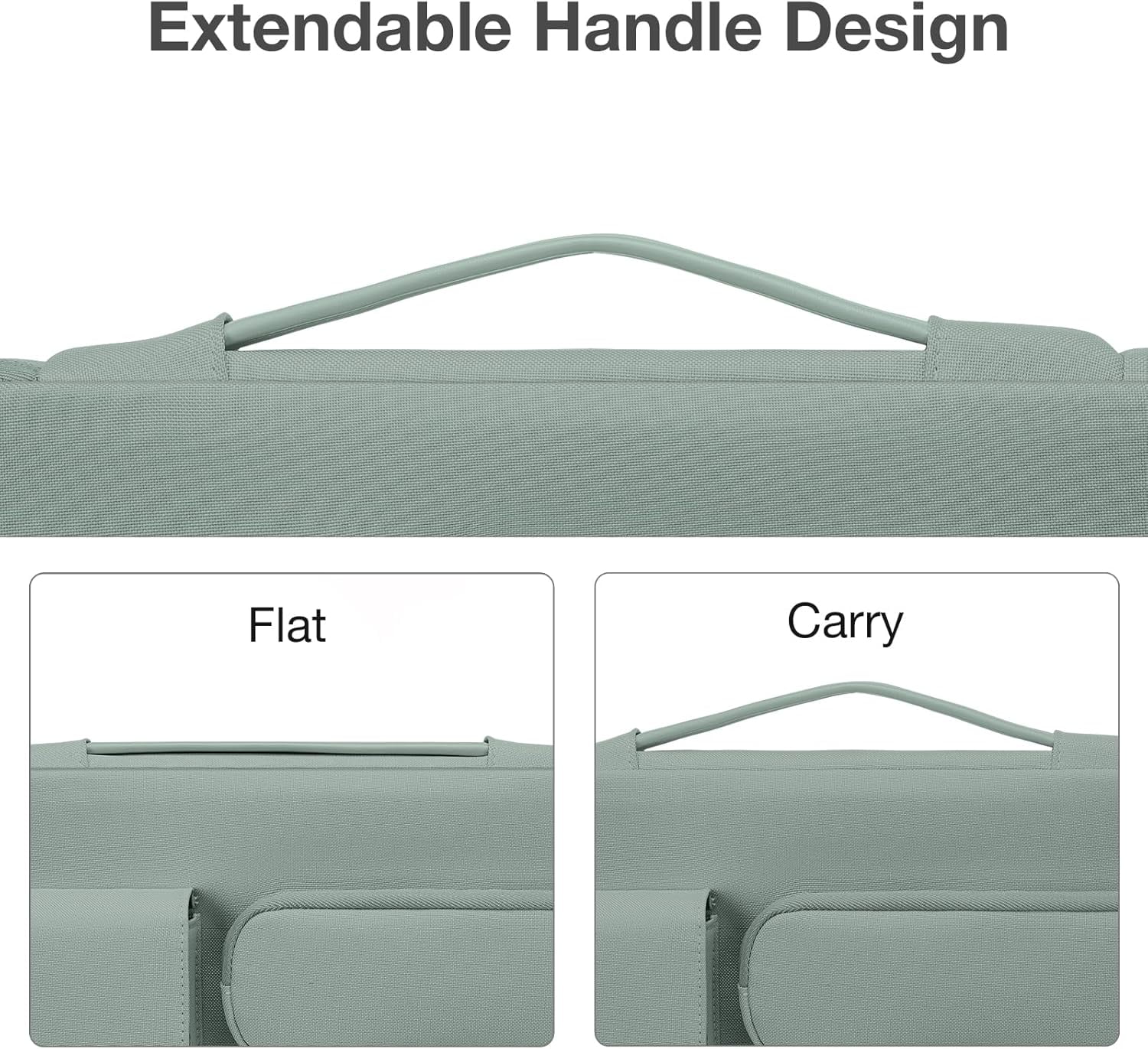 MOSISO Laptop Sleeve Bag for 13-13.3 inch HP Dell Asus Acer Lenovo Notebook, 360 Protective Computer Carrying Case for MacBook Pro 14 inch, Antique Green