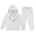 thumbnail image 4 of RMGVDSD Kid Toddler Girls Clothes Children's Sweat Suit Little&Big Boys Girls Long Sleeve Hoodie Pullover Tops Pants Kids Hoodie Set Stylish Comfy Girl Clothes, 4 of 4