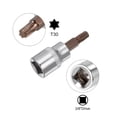 thumbnail image 3 of Uxcell Torx Bit Socket, Square Drive CR-V Sockets, S2 Steel Bits W Hex Shank Adapter T30, 3 of 5