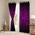 thumbnail image 3 of Erosebridal Vintage Damask Curtains for Living Room, Boho Vintage Flower 30%-50% Blackout Curtains Set of 2 (42x90), Purple, Luxurious, 3 of 6