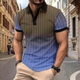 thumbnail image 4 of Mens Manga Corta Botón Abajo Camisas Patchwork Fallow Patrón Cuello Redondo Deportes Top para Diario, 4 of 5