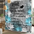 thumbnail image 3 of Inspirational Quotes Shower Curtain Trust in The Lord Shower Curtain Rustic Daisy Bible Verse Motivational Words Bathroom Curtain Set Waterproof Fabric with 12 Hooks 72Wx72H Inch, 3 of 6