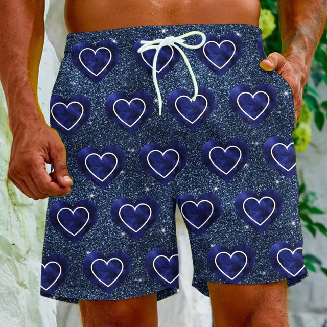 Puntoco Pantalones Cortos De Playa Para Hombre Bolsillo Con Cordón Pantalones De Media Longitud Con Estampado De Vida Marina Blanco S