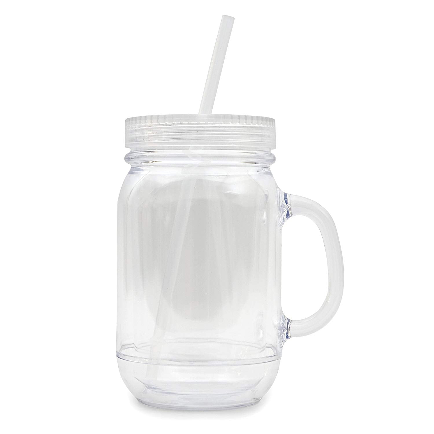 Evergreen It Takes a Big Heart Double-Walled Acrylic Mason Jar Beverage  Holder- 3.5 x 5 x 6.25 Inches