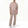 thumbnail image 2 of Ceisia Men's Oversized Crew Neck Brushed Fleece Sweatshirt & Wide-Leg Pants Set - Warm Breathable Casual Two-Piece Tracksuit Gifts, 2 of 9