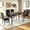 Black Chair+Black Tabletop, variant on SYNGAR 5 Piece Dining Table Set for 4, Faux Marble Kitchen Table and 4 Upholstered Chairs, Space-Saving Dinette Set for Small Spaces, Gray Chair/White Tabletop