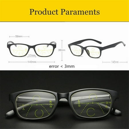 Intelligent Reading Glasses Progressive Multifocal Lens Presbyopia Anti Fatigue +1.0 +1.5 +2.0 +2.5 (Best Anti Fog Cycling Glasses)