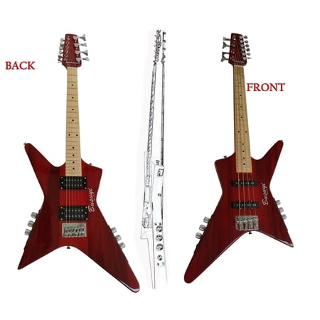 4 String short scale bass/ 6 string Travel guitar Mini (Right Bass/Right Guitar) All levels (Maroon)