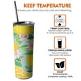thumbnail image 6 of Lemon Skinny Tumbler with Lid Straw Stainless Steel Travel Cups Decorative Thermal Insulated 20 oz Coffee Mug for Spring Summer Birthday Christmas, 6 of 7