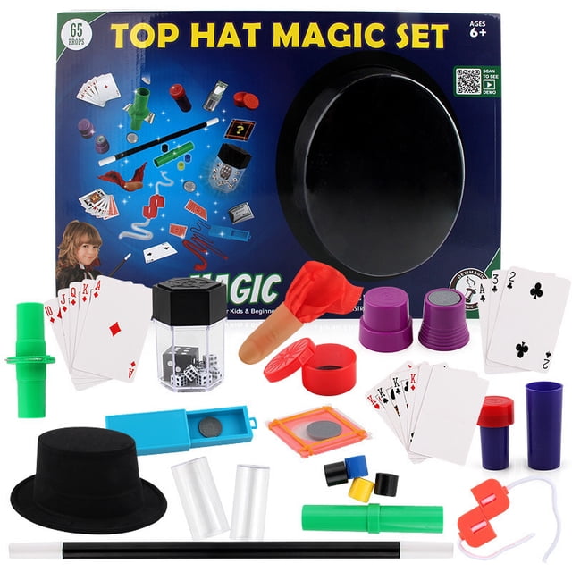 Kids' Magic Kit for Ages 7-14: Vanishing Silver Coin Trick, Self-Rising Wand, Poker Card Swap & Penetration Illusion – Realistic LOGO Sticker Design, Durable Material, Easy-to-Use Performance Props