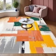 thumbnail image 3 of Abstract Orange Yellow Green Pattern Area Rug, Minimalist Modern Design Carpet, Washable Non Slip Soft Wool, Living Room Bedroom Dining Room Office Mat 2x3ft, 3 of 6