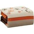 thumbnail image 6 of Chezmoi Collection Serene 7-Piece Luxury Floral Embroidery Comforter Set, Queen, Orange/Brown/Taupe, 6 of 8