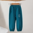 thumbnail image 2 of Boys Sweatpants Plain Drawstring Casual Pull On Jogger Pants For Boys Or Girls Kids Sweat Pants Dark Green 18-24 Months, 2 of 3