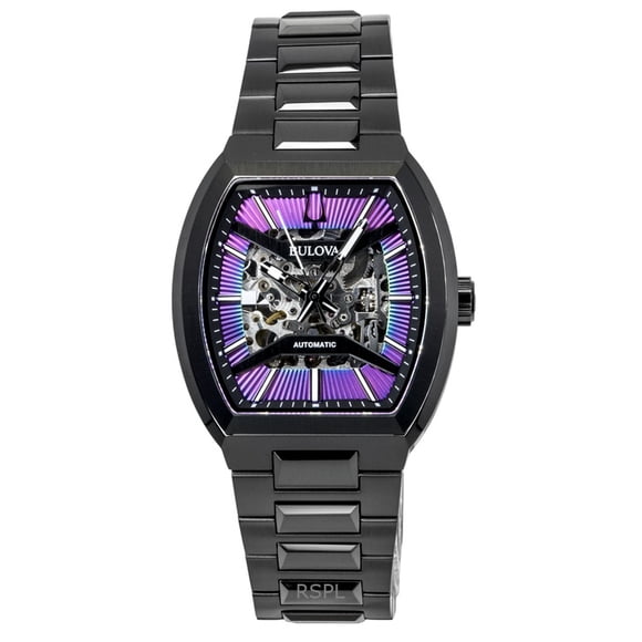 Bulova Maquina Montre Automatique pour Homme en Acier Inoxydable Multicolore à Cadran Semi-Squelette 98A320