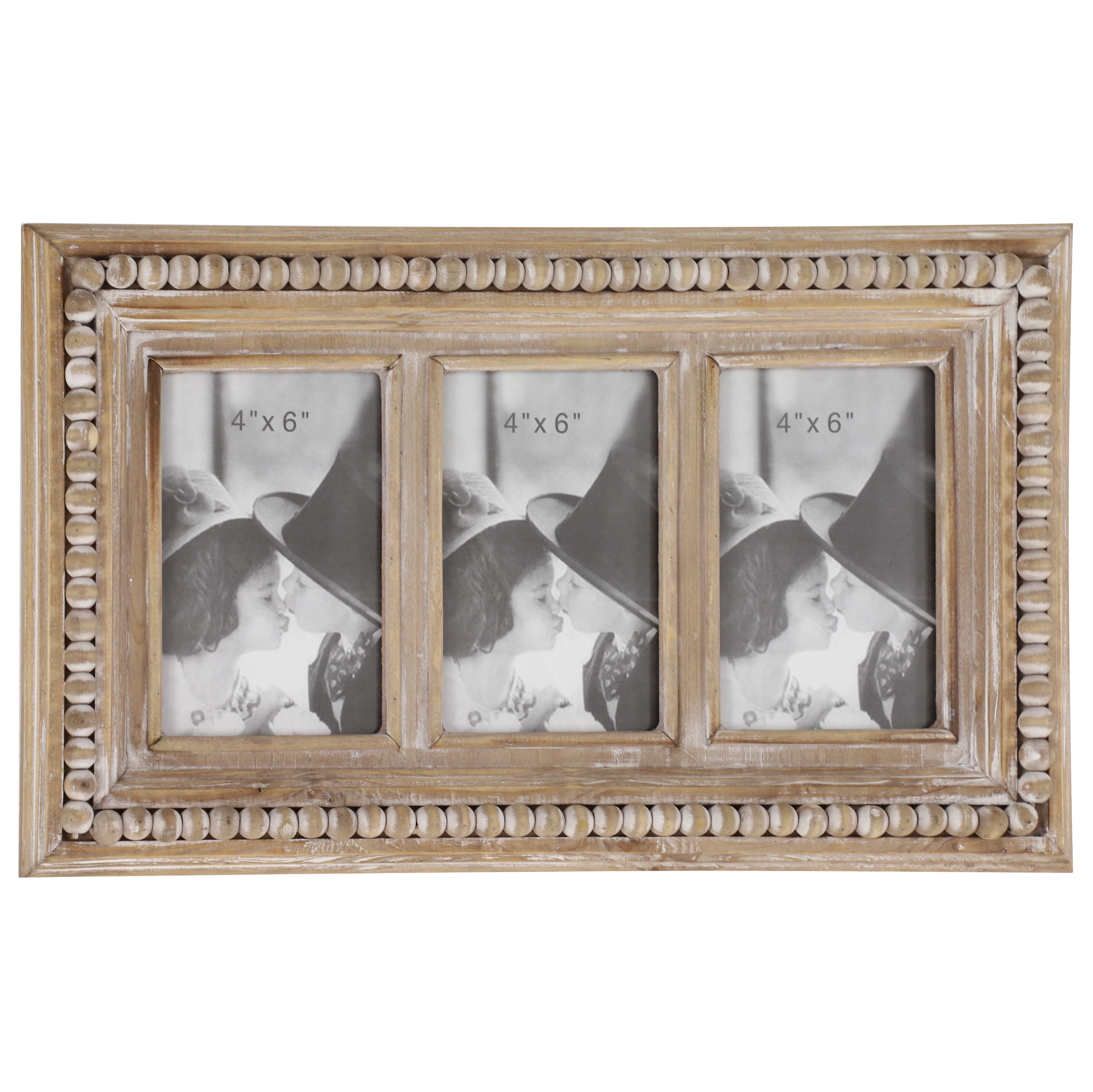 Decmode Large Rectangular Whitewashed Wood Picture Frame