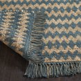 thumbnail image 5 of HomeRoots 486819 5 x 8 ft. Chevron Hand Woven Stain Resistant Rectangle Area Rug with Fringe, Teal, 5 of 5