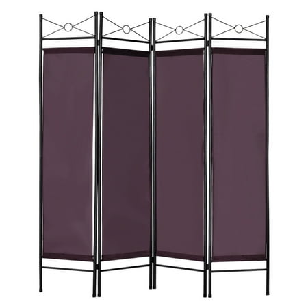4 Panel Screen China - Costway Brown 4 Panel Room Divider Privacy Screen Home Office Fabric Metal Frame
