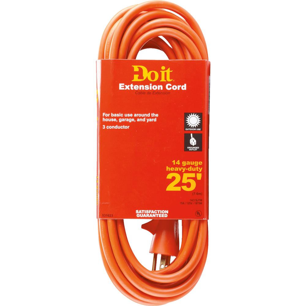 14/3 X 25' Extension Cord (cord color varies)