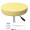 thumbnail image 4 of Balery Yellow Gingham Velvet Round Bar Chair Cushion Cover Adjustable, Protects From Scratches And Stains, Soft & Washable Ideal For Wooden And Metal Stools - 12 Inch, 4 of 7