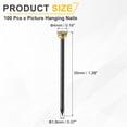 thumbnail image 2 of 100Pcs Picture Hanging Nails, 1.8 x 35mm Iron Decorative Hangers Reusable Hardware Tool for Hanging Pictures Mirrors, Gold & Black, 2 of 6