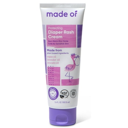 (1-Pack) Organic Diaper Rash Cream by MADE OF - NSF Organic - Fragrance Free - Organic Diaper Ointment for Sensitive Skin and Eczema Rash and Irritation - 3.4oz (Fragrance (Best Organic Diaper Cream)