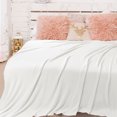 thumbnail image 2 of REGALWOVEN Pure Cotton Soft Blanket Knit Twin Size Blanket Bed Sofa Home Decor, 60"x 78" White, 2 of 8