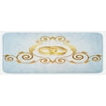 thumbnail image 1 of Wedding Kitchen Mat, Vintage Style Victorian Ornaments on Blue Backdrop Rings Celebration, Plush Decorative Kitchen Mat with Non Slip Backing, 47" X 19", Pale Blue Caramel Yellow, by Ambesonne, 1 of 1
