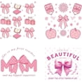 thumbnail image 1 of 4 Pcs Iron on Decals Patches 4 Sizes Pink Bow Gift Box Iron on Stickers Heat Beautiful Transfer Stickers Plastic Washable Patches for Clothes Backpacks Cover, 1 of 5