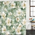 thumbnail image 3 of Sage Green Spring Floral Waterproof Fabric Shower Curtain,Summer Botanical Farmhouse Waterproof Fabric Shower Curtain for Bathroom Curtains Bathtubs Hotel Shower Curtains with 12 Hooks Stall 48x72in, 3 of 8